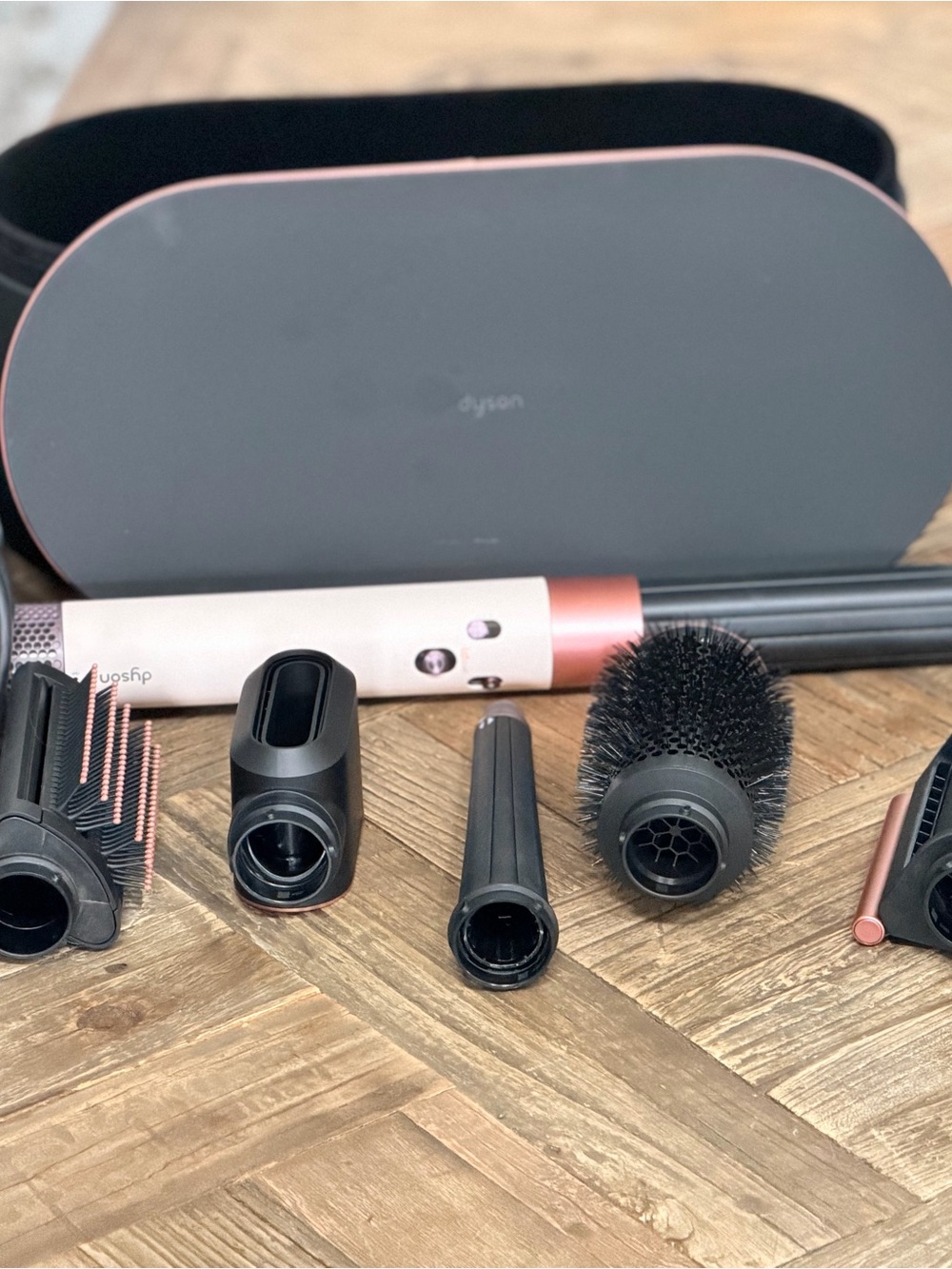Dyson Airwrap Hair Styling Set in Gray and Rose Gold